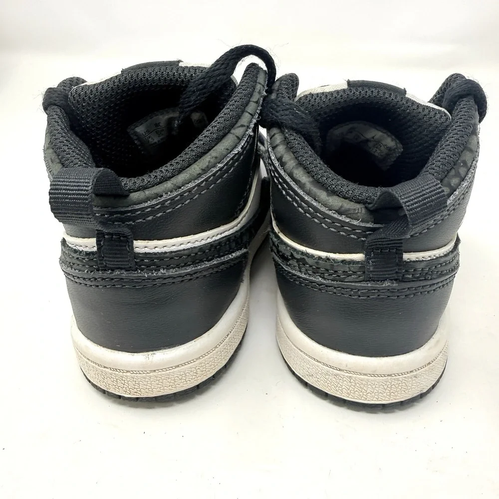 Nike Air Jordan 1 Mid Panda Elephant Toddler Shoes 8C Black White FB9912-001